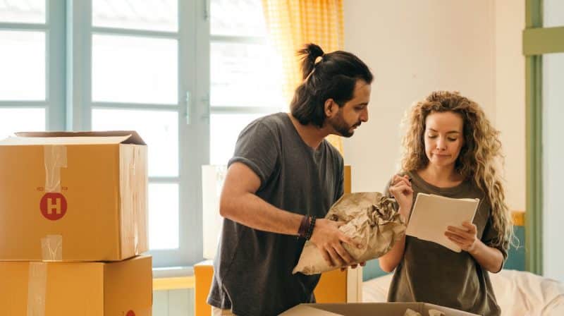 couple selecting an apartment